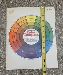 Vtg 1977 Grumbacher Color Compass Wheel Chart Set B425 Art Mixing Guide Theory