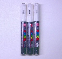 Uni Posca Paint Marker PC-1M White, 3 1 Count (Pack of 3), Original Version