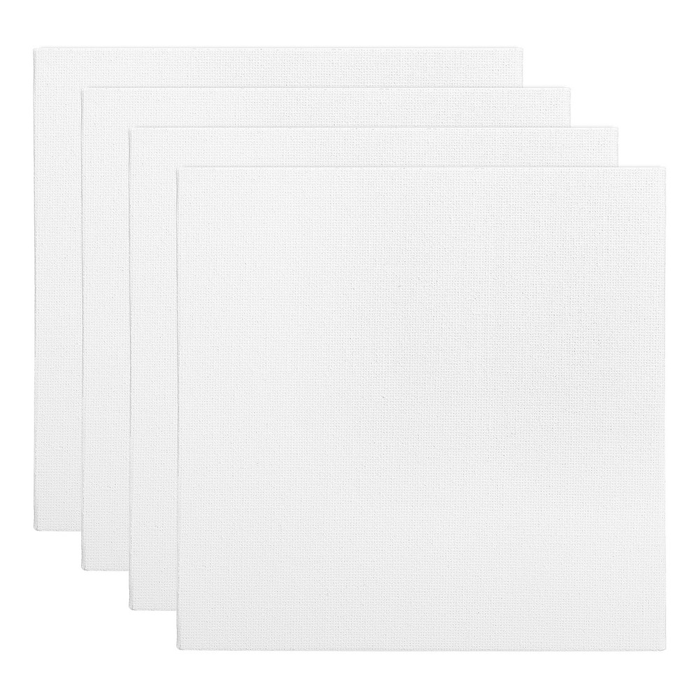 6×6″ Canvas Boards for Painting, 4Pack 100%Cotton Blank Canvas Panel, White
