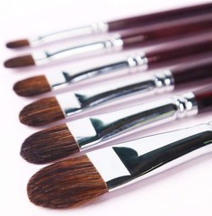 Luxurious 6pc Red Sable Filbert Brushes for Exceptional Painting Experience