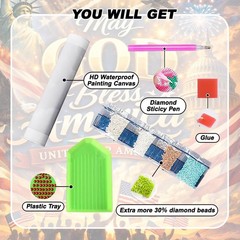 Independence Day Diamond Art Kits for Adults,US 4th of July Diamond Painting Ki