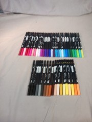 Tombow ABT Dual Brush Tip Marker Pens Lot of 49 Dynamic Strokes Fine Line