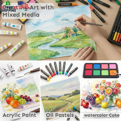 TMOL Art Supplies, 175-Pack Deluxe Art Set Drawing Painting Kit with 2 Drawing P