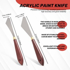 2 Pcs Painting Stainless Steel Painting Mixing Scrapers Palette Painting 5934