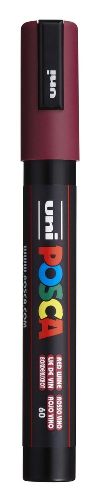 uni POSCA PC-5M Water-Based Paint Markers, 1 Count (Pack of 1), Red Wine