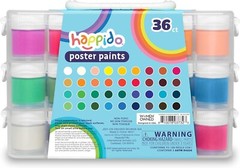 Happido Poster Paints 36 Classic Colors Non-Toxic Brightly Colored 15 ml Paint