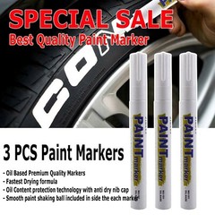 3PC White Paint Pen Marker Waterproof Permanent Car Tire Lettering Rubber Letter