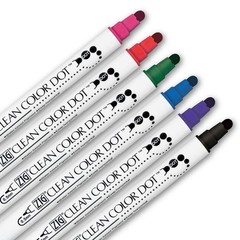 Kuretake CLEAN COLOR DOT Dual tip markers 6 colors set, 0.5mm fine tip and a …