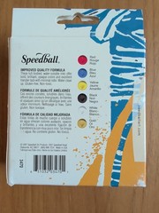 Speedball Block Printing Ink Starter Set 6 Tubes Water Soluble 1.25 oz #3470 NEW