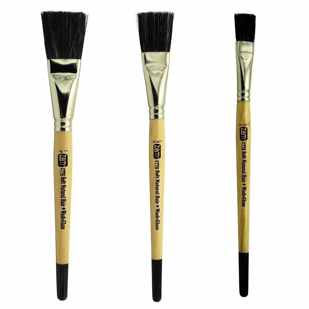 AS-190 Soft Ox Hair Wash/Glaze Brush Set 3 pcs