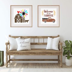 10 Pieces Reusable Farmhouse Stencils Farm 9.8 x 5.9 inches, 7.9 x inches