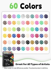 Acrylic Paint Markers 60 Colours Dual Tip Fine & Dot – Multi-Surface DIY Crafts
