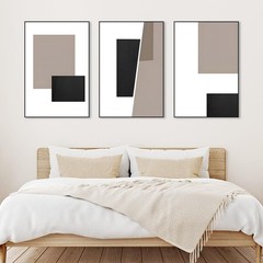 Canvas Framed Wall Art, Geometric Home Wall Art Decor Paintings, Large 24 X 3…