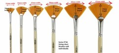 9746 Student Golden Synthetic Fan Brush