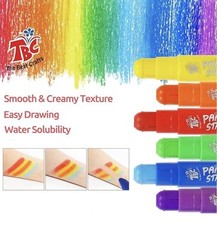 Paint Sticks 24 Colors Neon, Pastel & Metallic, Washable Paint, Non-Toxic NEW