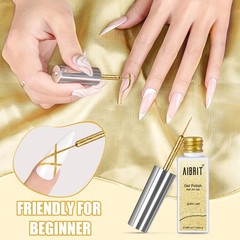 Gel Liner Art Polish Set 0.33 Fl Oz (Pack of 4), white&black&gold&silver