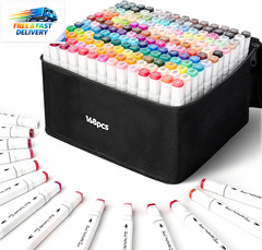 Markers 168 Colors, Dual Tip Art Markers Set with Fine & Chisel Tips for Adult C