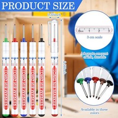60 Pcs Multi Purpose Deep Hole Marker Pens Long Nosed Marker Deep Drill Hole Lon