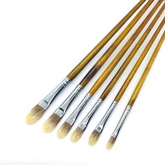 XDT#631 Filbert Style Paint Painting Brushes Pure White Squirrel Hair
