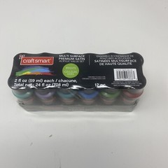 Craftsmart 2 Set Containers Multi Surface Premium Satin Acrylic Paint – 24 Total