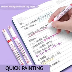 6 x Line Pattern Roller Pen Highlighter Pens, Curve Liner, Pattern Drawing