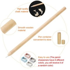 Tenare 10 Pieces Wooden White Chalk Pencils With Sharpener A