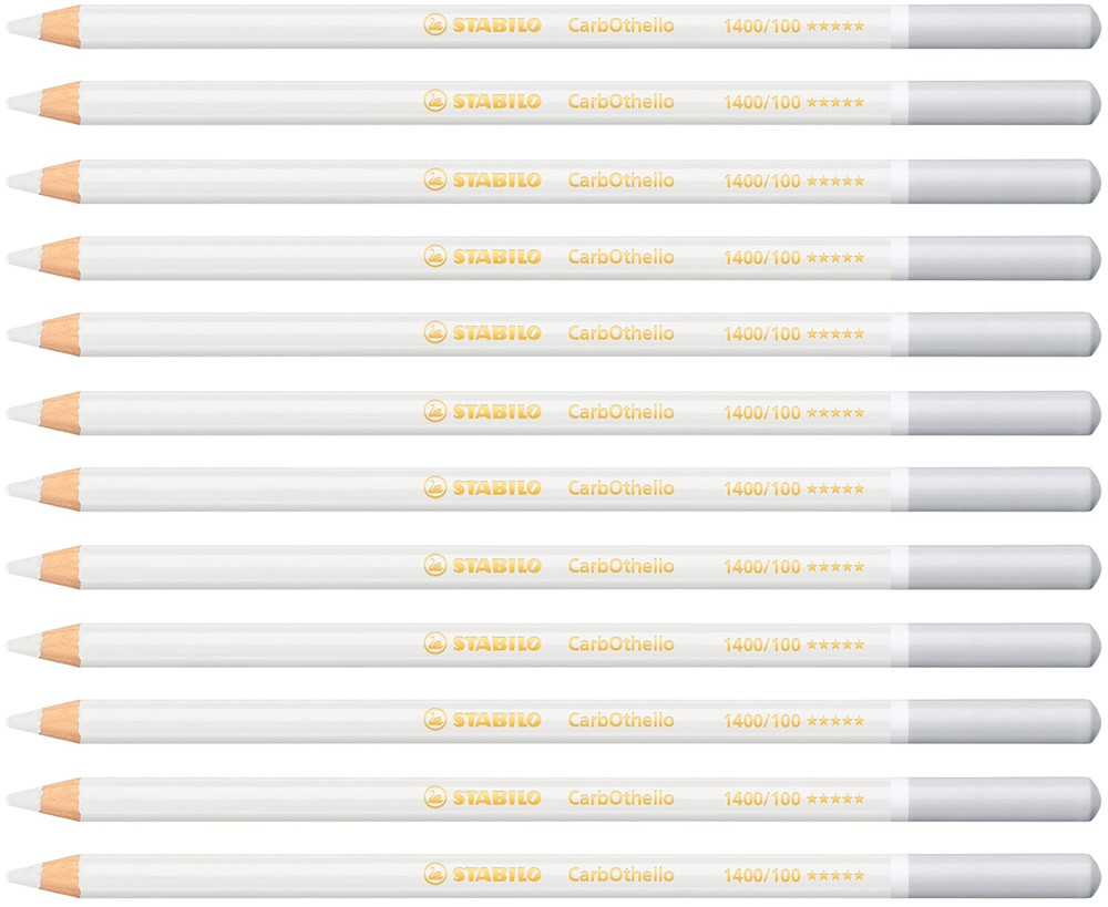 Stabilo Carbothello Pastel Pencil – No. 100 – Titanium White – Box of 12