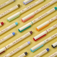 Arts Sign Brush Pen Brush Tip Marker Felt Tip Water Based Ink Color Pens 12 A…