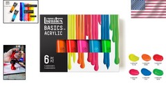 BASICS Acrylic Paint Set, 4-oz Tubes, Fluorescent Shades