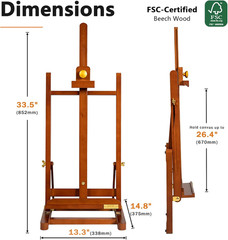 Medium Tabletop Painting Easel, Assembly-Free, Solid Beechwood, Walnut | Adjusta