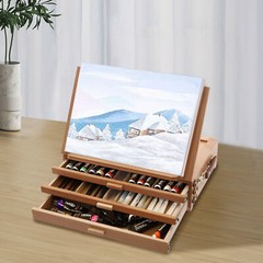 Adjustable Storage Box Easel,Painting Board Stand with Drawers,Storage Box Easel