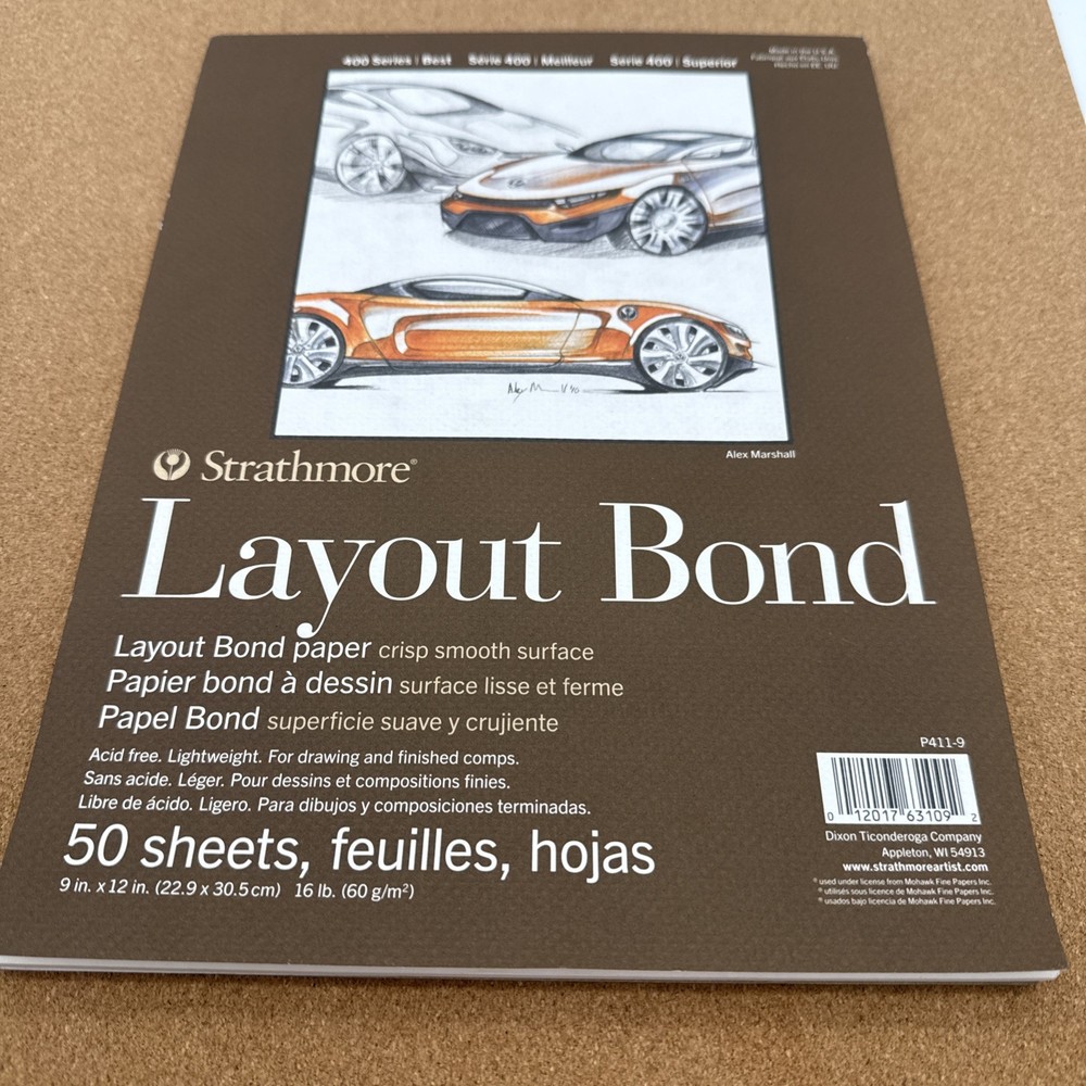 47 sheets Strathmore 400 Series Layout Bond Pad 9×12 Sheets Acid Free Art Paper