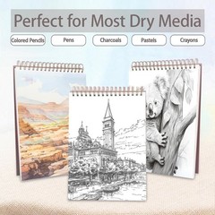 Sketch Book 9×12 Inches Top Spiral Bound 100 Sheets Drawing Paper