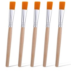 5 PCS Small Flat Paint Brushes Short Wood Handle Acrylic Watercolor Art