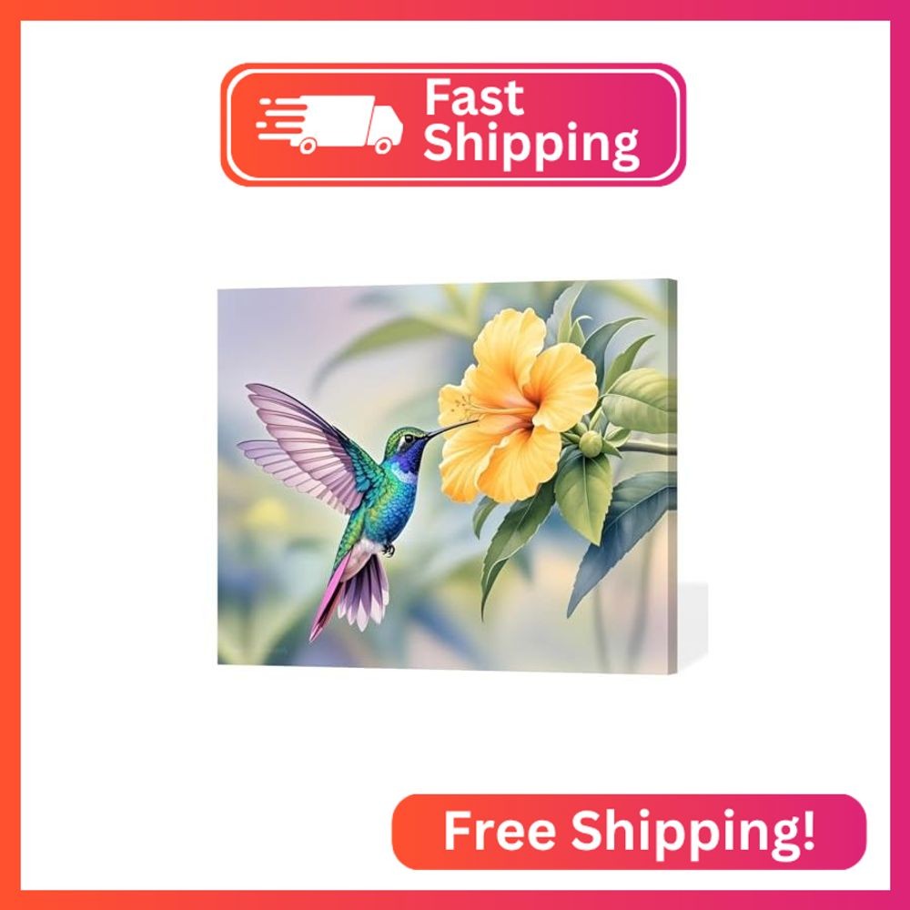 ACANDYL DIY Paint by Numbers Kit for Adults Paint by Numbers Beginner Hummingbir