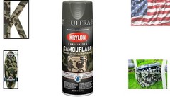 Reflective Olive Camouflage Paint, 11 oz. Ultra Flat for Interior/Exterior Use
