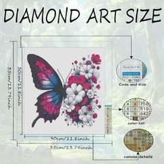 Butterfly Flower Diamond Art Kits for Adults,Diamond Painting Kits for Beginner