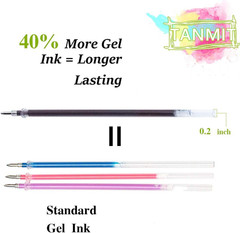 Glitter Gel Pens, 33 Colors Neon Glitter Pens Set Gel Art Markers with 40% Mo…