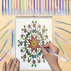 240 Glitter Gel Pen Set 120 Pens + 120 Refills for Adult Doodle Coloring Books