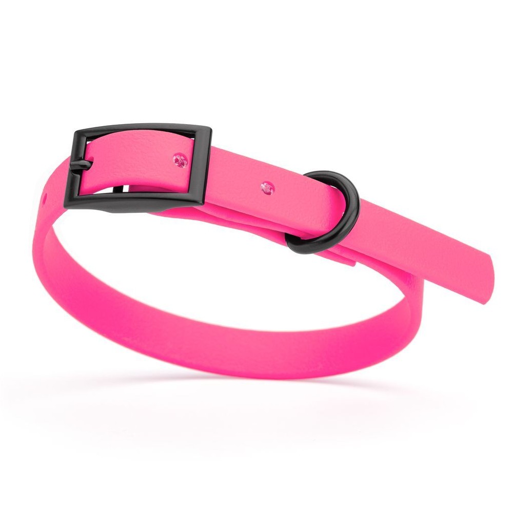 Dog Pet Waterproof Collar – W1/2″ x L9″-12″ – Passionfruit Pink