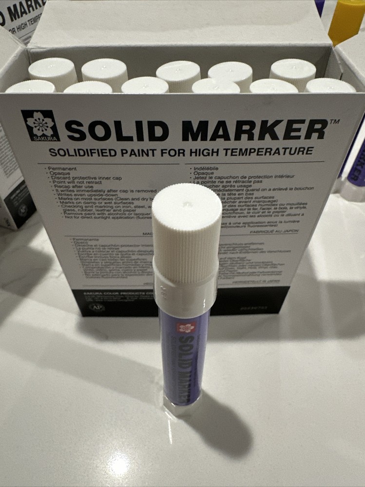 Sakura Solid Paint Markers WHITE XSC-50 BOX OF 12 ( STREAKS, GREASE PENS)