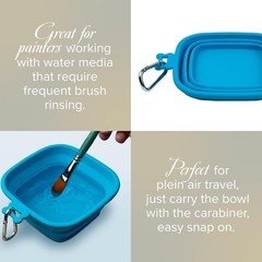 Silver Brush Limited 900ml Square Collapsible Silicone Water Bowl