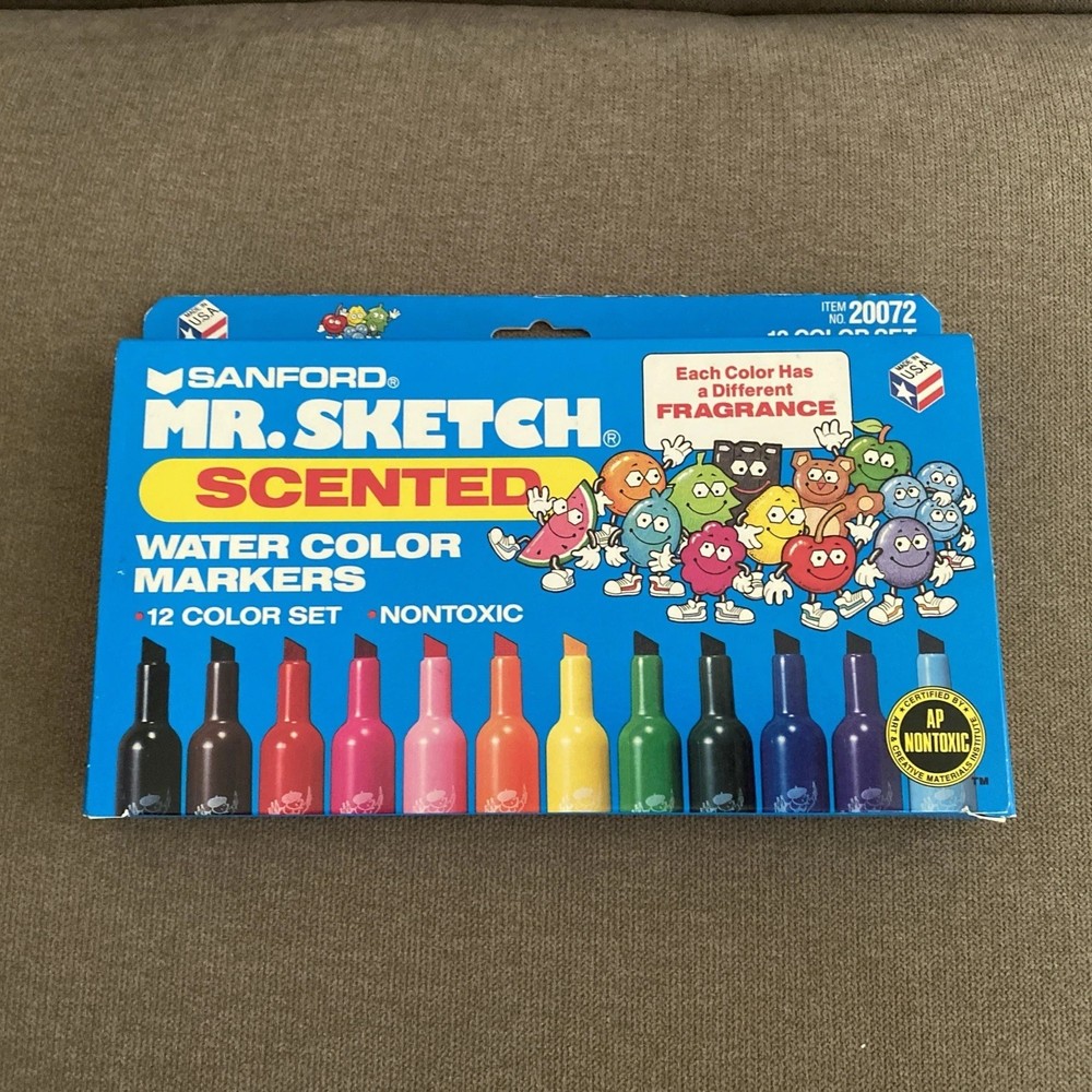 Sanford Mr. Sketch Scented Water Color Markers Set of 12 Nontoxic Vintage 1995 C