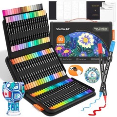 Shuttle Art 80 Colors 1 Count (Pack of 80), 80 Brush Tip and Fine