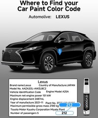 Obsidian(212) Touch Up Paint Compatible with Lexus Exact Match 2 in 1 Touch up P