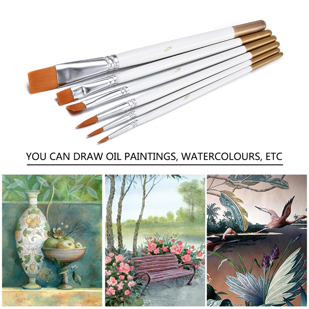 6Pcs Art Painting Brushes Set Acrylic Oil Watercolor Artist Paint Brushes Dulcet