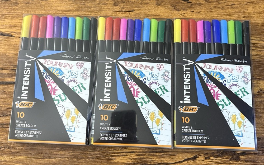BIC Color Collection Intensity Fineliner Marker Pen, Assorted Colors 3 pks of 10