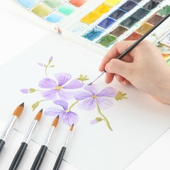 Transon Paint Brush Set 11pcs Round Brushes Watercolor Acrylic Gouache