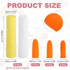 10 Pcs Sidewalk Chalk Bulk, 4 Inch Big Chalk with Finger Cots, White/Yellow