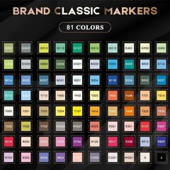 Professional Quality Alcohol Markers – 81 Colors Art Set with Color-Coded Caps